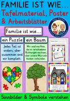 Vorschau - Fördermaterial/Inklusion - Familie ist wie… Tafelmaterial & Arbeitsblätter (Metaphern) - Deckblatt