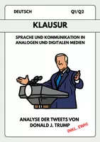 Vorschau - Test - Klausur: Sprache und Kommunikation in digitalen Medien – Donald Trump und seine Tweets - Deckblatt