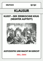Vorschau - Test - Klausur: Kleist – Der zerbrochne Krug (Neunter Auftritt) – Justizkritik und Macht im Gericht - Deckblatt
