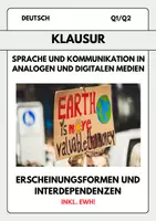 Vorschau - Test - Klausur: Sprache und Kommunikation in analogen und digitalen Medien – Zeitungsbericht und Social-Media-Post im Vergleich - Deckblatt