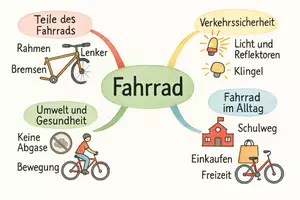 Vorschau - Arbeitsblätter - Arbeitsblatt zum Thema "Fahrrad" + Onlineübung & MP3 + Mindmap + Infografik - Seite 2
