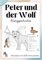 Vorschau - Arbeitsblätter - Peter und der Wolf - Klanggeschichte zum Mitmachen - Deckblatt