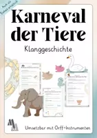 Vorschau - Arbeitsblätter - Karneval der Tiere - Klanggeschichte zum Mitmachen - Deckblatt