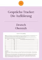 Vorschau - Arbeitsblätter - Gesprächs-Tracker: Die Aufklärung - Deckblatt