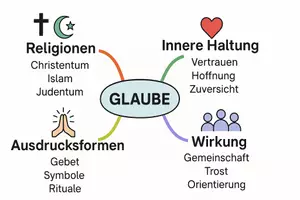 Vorschau - Arbeitsblätter - Arbeitsblatt "Glaube" + Onlineübung & MP3 + Mindmap + Infografik - Seite 2