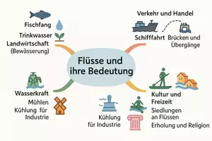 Vorschau - Arbeitsblätter - Arbeitsblätter zum Thema "Was bedeuten Flüsse für Menschen?" + Lösung & MP3 + Mindmap + Infografiken - Seite 2