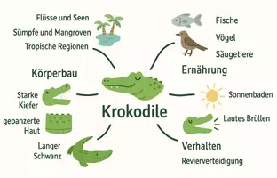 Vorschau - Arbeitsblätter - Arbeitsblatt "Krokodile" + Onlineübung & MP3 + Mindmap + Infografik - Seite 3