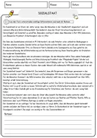 Vorschau - Arbeitsblätter - Sozialstaat Politik & Sozialkunde Lesetext mit Richtig/Falsch-, Multiple-Choice- und offenen Fragen Klassen 7–94 - Seite 1