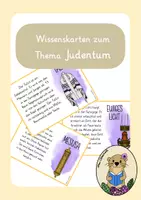 Vorschau - Stationenlernen - Wissenskartei zum Thema Judentum - Deckblatt