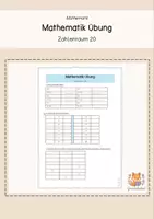 Vorschau - Arbeitsblätter - Mathematik Übung ZR 20 - Deckblatt