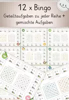 Vorschau - Unterrichtsreihen - Division, 12x Bingo zu allen Geteiltreihen des 1x1 + gemischte Geteiltaufgaben - Deckblatt