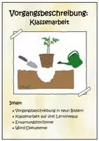 Vorschau - Klassenarbeiten - Vorgangsbeschreibung. Klassenarbeit. Mithilfe einer Bildreihe eine Vorgangsbeschreibung schreiben - Deckblatt