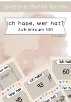Vorschau - Spiele - Ich habe, wer hat...? Zahlenraum bis 100 - Deckblatt