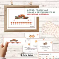 Vista previa - Refuerzo / NEE / Materiales de apoyo - OTOÑO PROBLEMAS SUMAS Y RESTAS HASTA 10 - Portada