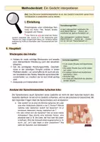 Vorschau - Arbeitsblätter - Methodenblatt Gedichtinterpretation - Deckblatt