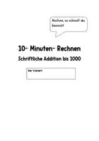 Vorschau - Arbeitsblätter - 10- Minuten- Rechnen. Schriftliche Addition bis 1000 - Seite 1