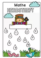 Vorschau - Unterrichtsreihen - Mathe Arbeitsblätter Klasse 1, Zahlenraum 10, Übungsblätter Lernheft Herbst mit Lösung - Seite 1