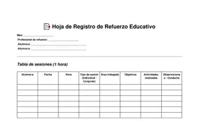 Vista previa - Refuerzo / NEE / Materiales de apoyo - 📑 Hoja de Registro para Refuerzo Educativo - Portada