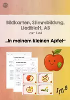 Vorschau - Arbeitsblätter - Liedblatt, Stimmbildung, Tafelkarten un AB zu "In meinem kleinen Apfel" - Deckblatt