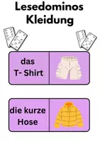 Vorschau - Bildkarten - Lesedominos Kleidung - Deckblatt