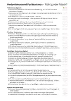 Vorschau - Arbeitsblätter - Definition und genaues Lesen: Hedonismus und Puritanismus - Seite 1