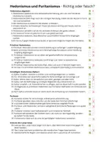 Vorschau - Arbeitsblätter - Definition und genaues Lesen: Hedonismus und Puritanismus - Seite 2