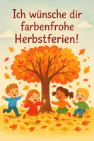Vorschau - Lehrpläne/Lehrermaterial - Herbstferien/ Feriengruss Herbst (Regenbogenstift oder einfach so) - Deckblatt