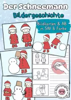 Vorschau - Arbeitsblätter - Bildergeschichte schreiben Winter Schneemann bauen - Deckblatt