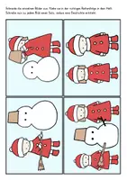 Vorschau - Arbeitsblätter - Bildergeschichte schreiben Winter Schneemann bauen - Seite 1