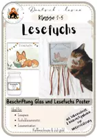 Vorschau - Fördermaterial/Inklusion - Lesefuchsposter u. Beschriftung Perlenglas statt Leseraupe - Deckblatt
