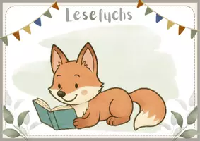 Vorschau - Fördermaterial/Inklusion - Lesefuchsposter u. Beschriftung Perlenglas statt Leseraupe - Seite 3