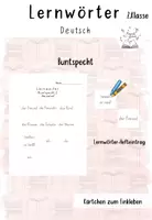 Vorschau - Arbeitsblätter - Lernwörter-Kärtchen (Grundwortschatz Buntspecht 2) - Deckblatt