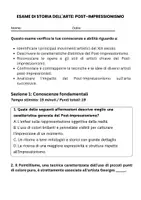 anteprima - Compiti in classe/Test - Post-impressionismo e studio dei singoli artisti: Movimenti artistici del XIX secolo - Pagina 1