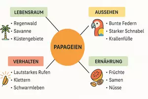 Vorschau - Arbeitsblätter - Arbeitsblatt "Papageien" + Onlineübung & MP3 + Mindmap + Infografik - Seite 3