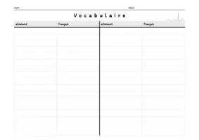 Vorschau - Arbeitsblätter - Vokabel-Tabelle - Deckblatt