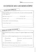 Vorschau - Arbeitsblätter - Ich entdecke mich und meinen Körper - Sexualerziehung Arbeitsblatt - Seite 1