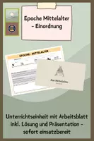 Vorschau - Stundenentwürfe - Mittelalter: zeitliche Einordnung | Unterrichtsmaterial - Deckblatt