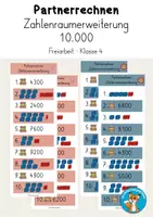 Vorschau - Spiele - Partnerrechnen Zahlenraumerweiterung 10000 Freiarbeit - Deckblatt