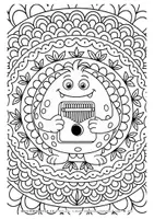 Vorschau - Arbeitsblätter - Musikmonster-Mandala – 10 Ausmalbilder mit Mandala-Hintergrund - Seite 1