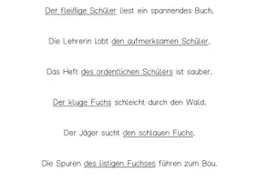 Vorschau - Arbeitsblätter - Vier Fälle - Laufdiktat 4 Fälle - Seite 1