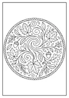 Vorschau - Mal- und Bastelvorlagen - Herbst Mandala – Pflanzen - Seite 1