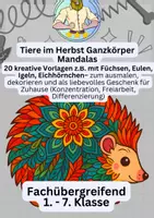 Vorschau - Mal- und Bastelvorlagen - Herbst Mandalas – Tiere Ausmalbilder - Deckblatt