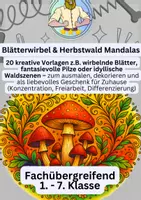 Vorschau - Mal- und Bastelvorlagen - Herbst Mandala – Pflanzen - Deckblatt