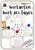 Vorschau - Poster - Wort des Tages untersuchen Plakate zum Beschriften Wortart - Deckblatt