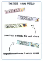 anteprima - Materiale di supporto/inclusione - Time Table - orario scolastico - Pagina di copertina