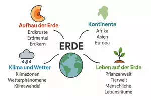 Vorschau - Arbeitsblätter - Arbeitsblatt zum Thema "Erde" + Onlineübung & MP3 + Mindmap + Infografik - Seite 2