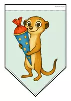 Vorschau - Mal- und Bastelvorlagen - Erdmännchenklasse - Girlande (Schulstart) - Seite 1