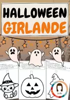 Vorschau - Mal- und Bastelvorlagen - Halloween Girlande | Klassenprojekt | Basteln - Deckblatt