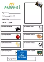 Vorschau - Arbeitsblätter - All about me – Steckbrief Vorlage Englischunterricht zum Kennenlernen 5. Klasse - Deckblatt