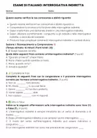 anteprima - Compiti in classe/Test - Esame di Italiano: L'interrogativa indiretta - Pagina 1